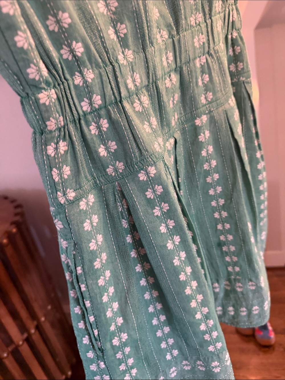Mauve Teal Sleeveless Embroidered Midi Dress - Picture 6 of 7